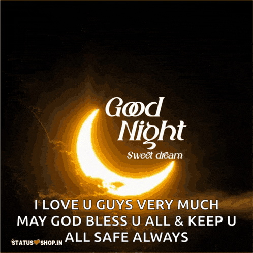 a picture of a crescent moon with the words good night sweet dream