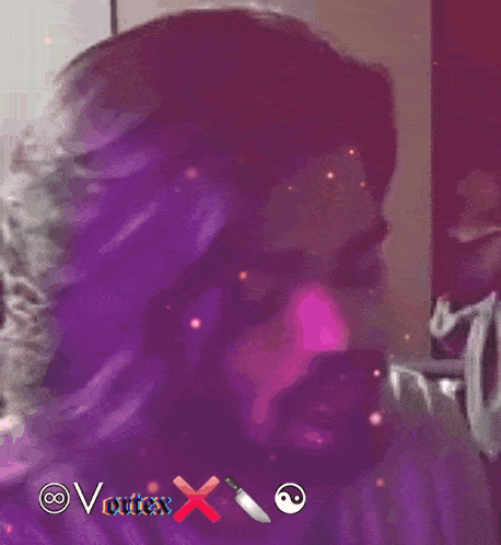 a purple background with the letters v and x visible
