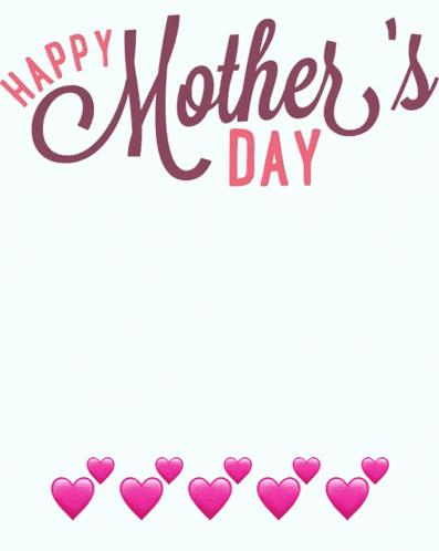 a happy mother 's day greeting card with pink flowers and hearts