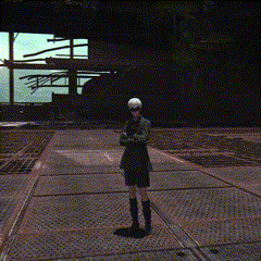 a person standing in a dark room with a helmet on their head
