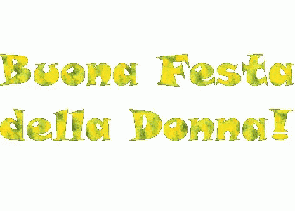 the words buona festa della donna are written in yellow flowers