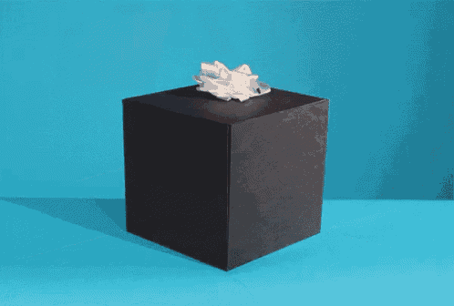a hand is sticking out of a black box giving the middle finger
