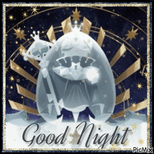 a picture of a cartoon character with the words good night
