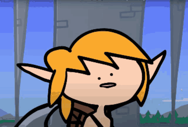 a cartoon drawing of a person with a very strange face