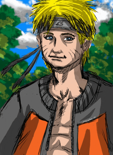 a drawing of a man with the letter g on his head