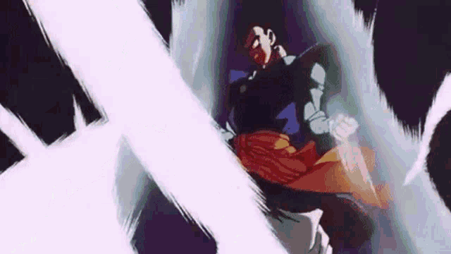 a man is flying through the air with a sword in his hand in a cartoon .