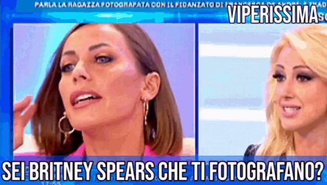a picture of a woman with the words sei britney spears che ti fotografano