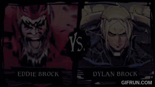 eddie brock and dylan brock are fighting each other on a screen