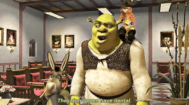 Shrek They Dont Even Have Dental GIF - Shrek They Dont Even Have Dental Dental GIFs