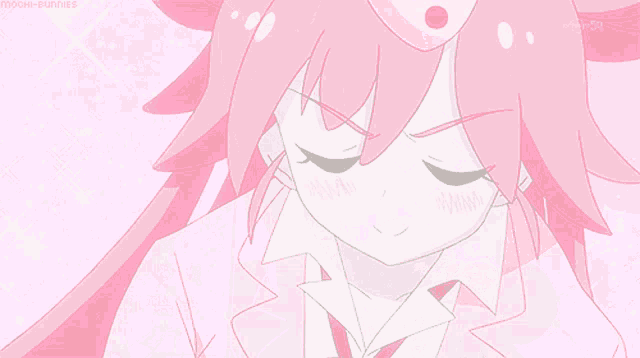a pink anime girl is holding a jewelpad