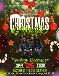 an advertisement for a christmas dinner on december 25