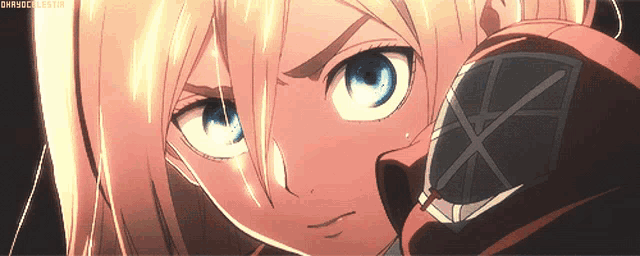 a close up of a girl 's face with a watermark that says ' darodicestia '