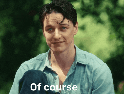 a man in a blue shirt with the words of course on the bottom