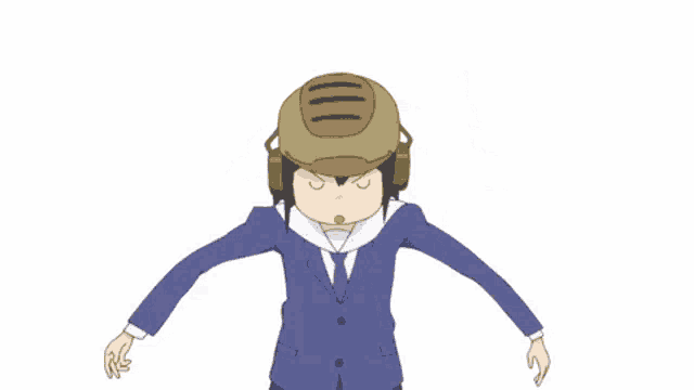 a cartoon of a girl wearing a helmet and a suit