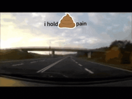 a picture of a highway with the words i hold pain written on it