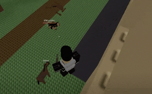 a person in a video game named horse is standing next to a horse