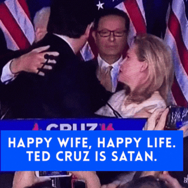 a blue sign that says happy wife happy life