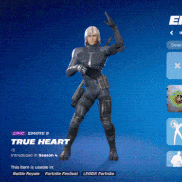 a video game character with the name true heart on the screen
