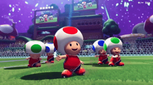 Mario Strikers Battle League Toad GIF - Mario Strikers Battle League Toad Waving GIFs
