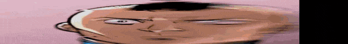 a close up of a cartoon character 's face with a serious expression .