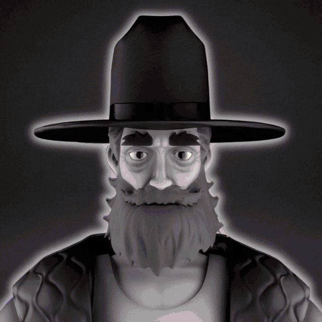 a man with a beard wearing a hat that says wise