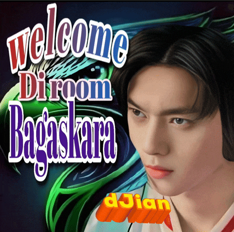 a picture of a man with the words welcome di room bagaskara on the bottom