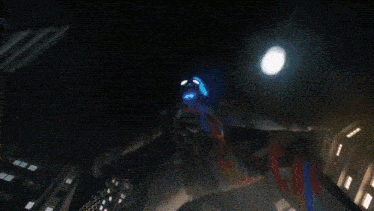 a computer generated image of a person holding a gun in a dark city