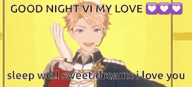 a pixelated image of a man with the words " good night vi my love sleep well sweet dreams i love you "