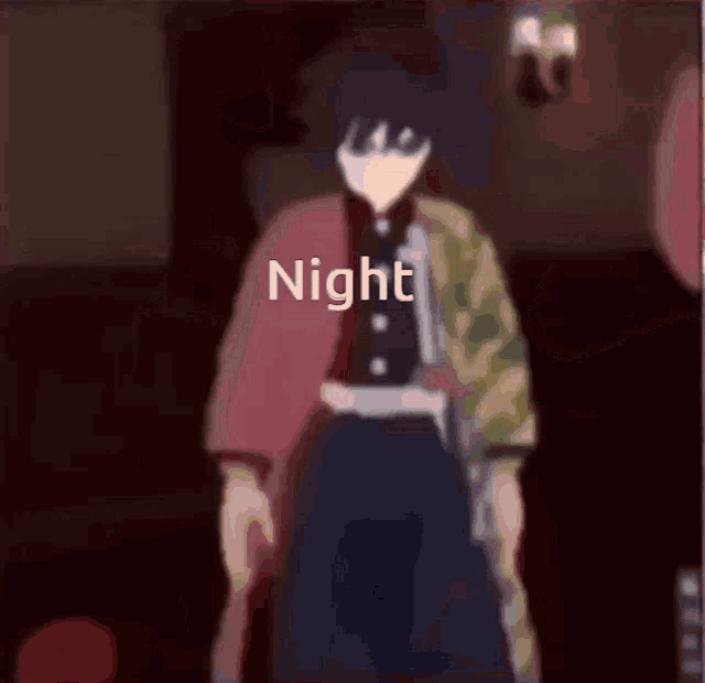 a blurry picture of a person with the words night written on it