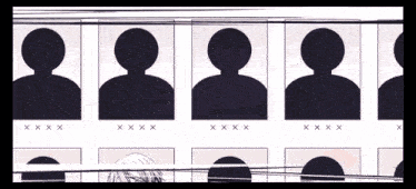 a row of people 's faces are lined up in a row .
