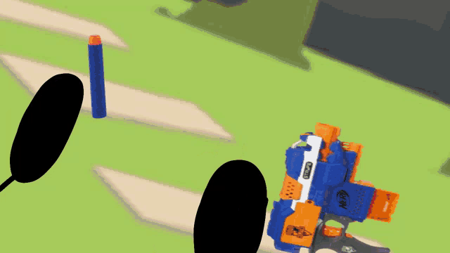 a nerf gun is being used in a cartoon