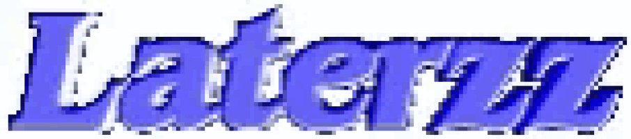 the word laterz is written in blue letters on a white background .