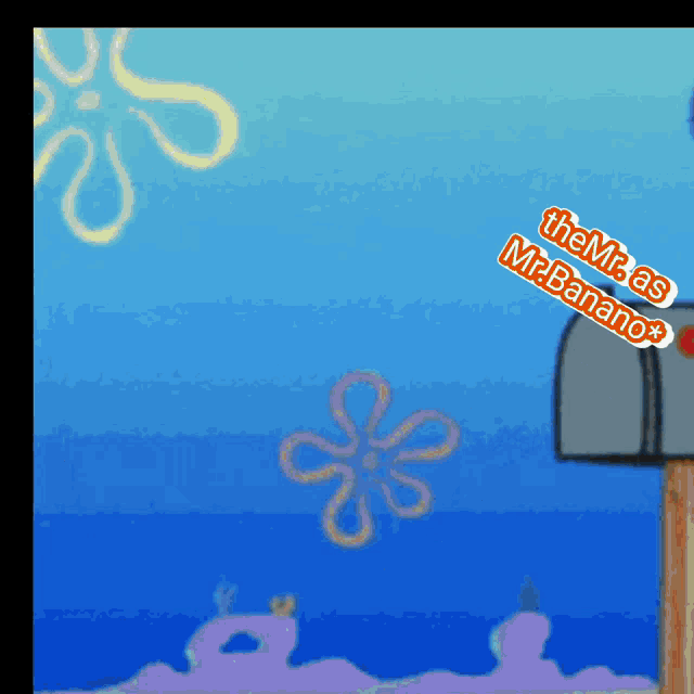 a cartoon drawing of a mailbox with the words " the mr. as mr.banana " written on it