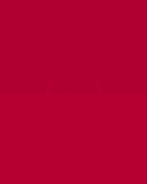 a red background with a white circle with the letter s in it