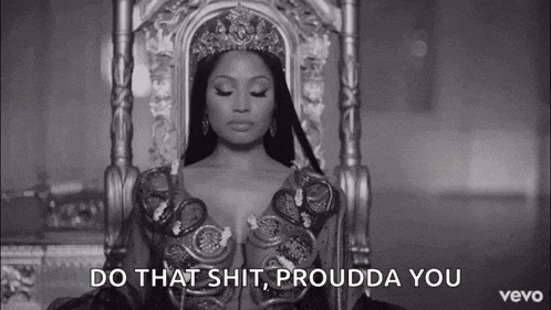 a black and white photo of a woman wearing a crown with the words do that shit proudda you