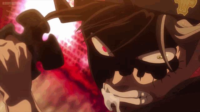 a close up of a cartoon character 's face with the word anime on the bottom right corner
