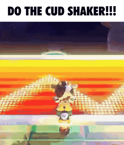 a picture of a cartoon character with the words do the cud shaker below it