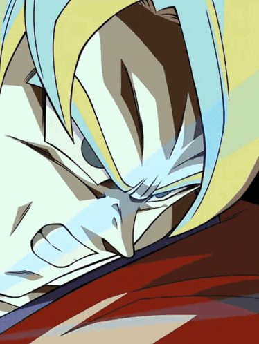 a close up of a cartoon character 's face with a red background