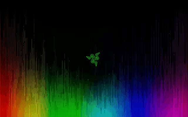 a rainbow colored background with a green snake on it