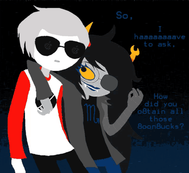 a couple of cartoon characters standing next to each other with the words so i haaaaaave to ask below them