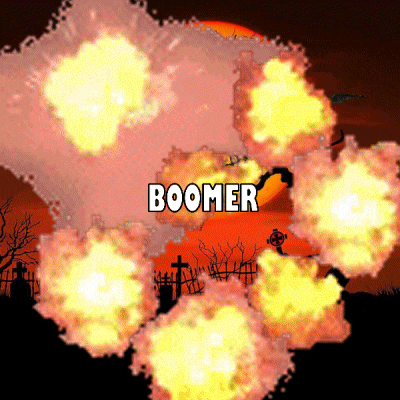 the word boomer that is on a cartoon