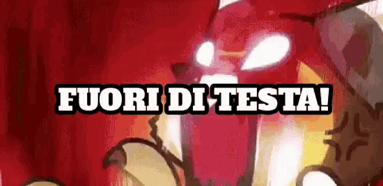 a red background with the words fuori di testa written on it