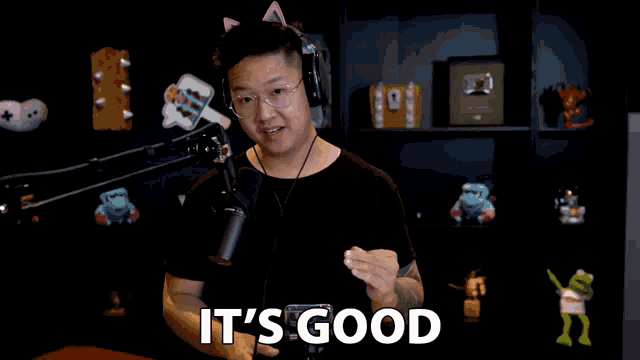 a man wearing headphones says it 's good