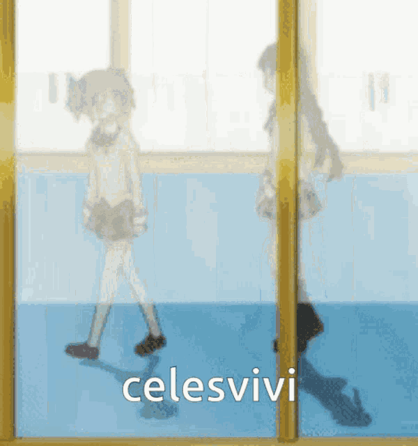 celesvivi is written on a picture of two anime girls walking