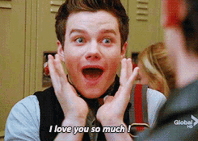a man says i love you so much while making a funny face