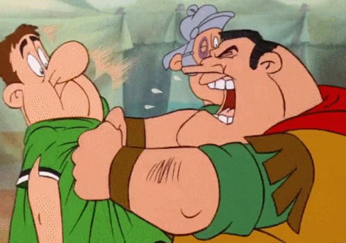 Astérix Et Le Coup Du Menhir Asterix And The Big Fight GIF - Astérix Et Le Coup Du Menhir Asterix And The Big Fight Romans GIFs