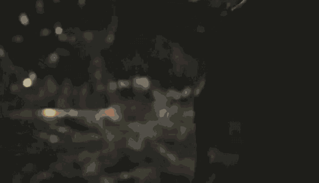 a man and a woman are walking through a dark forest .