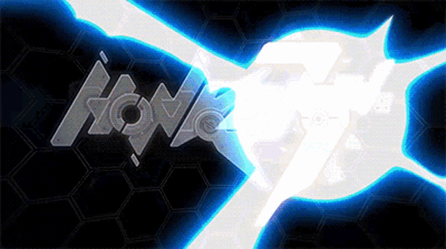 a blue and white logo that says ' honkai ' on it