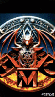 a picture of a dragon with the letter m on the bottom
