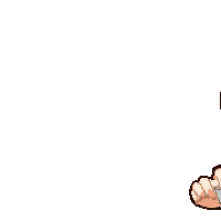 a pixel art drawing of a girl wearing glasses pointing